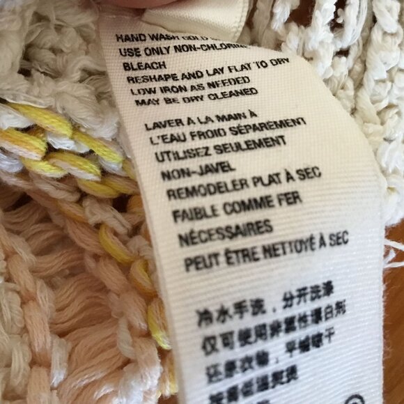 FREE PEOPLE Distressed Drive Through Crema Bell Sleeve Sweater M/L Crop Boho - Picture 9 of 10